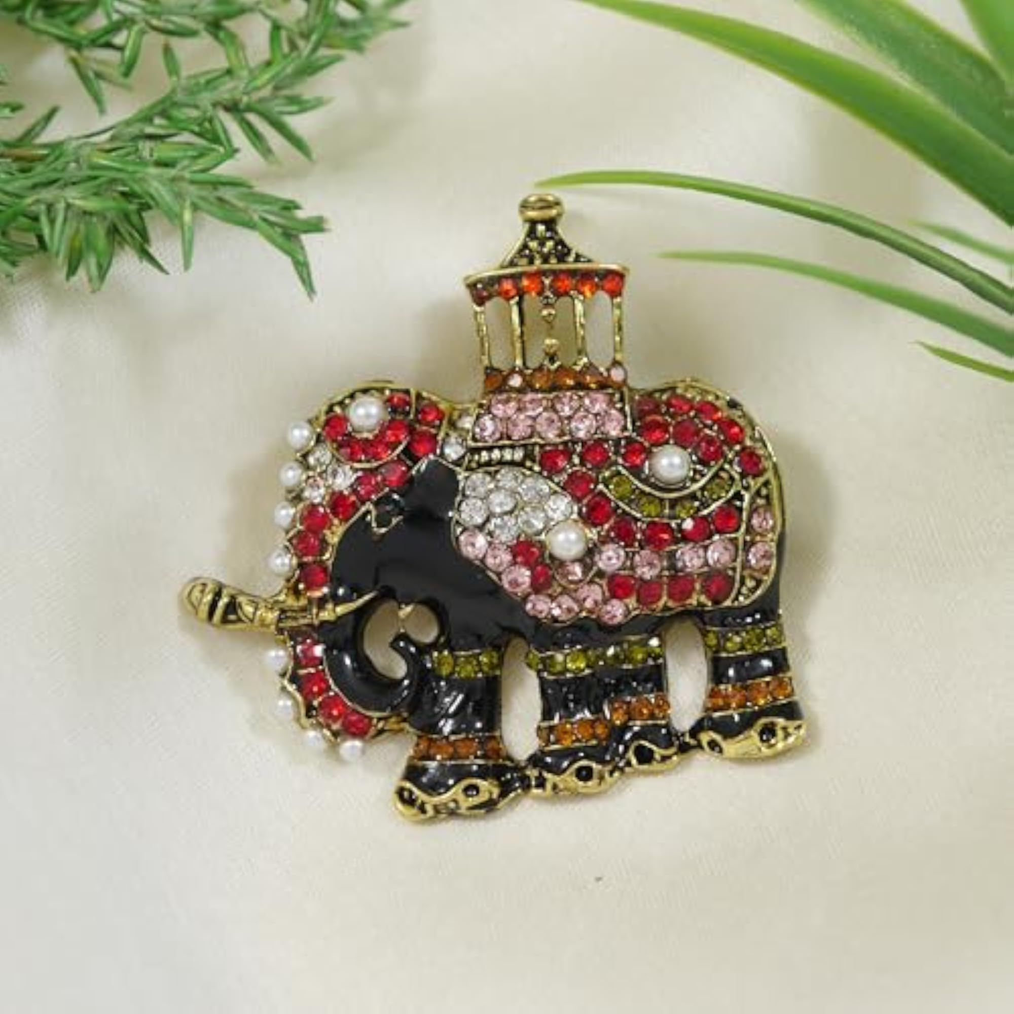 Rhinestone Elephant Blazer Suit Coat Brooch, Elegant Design